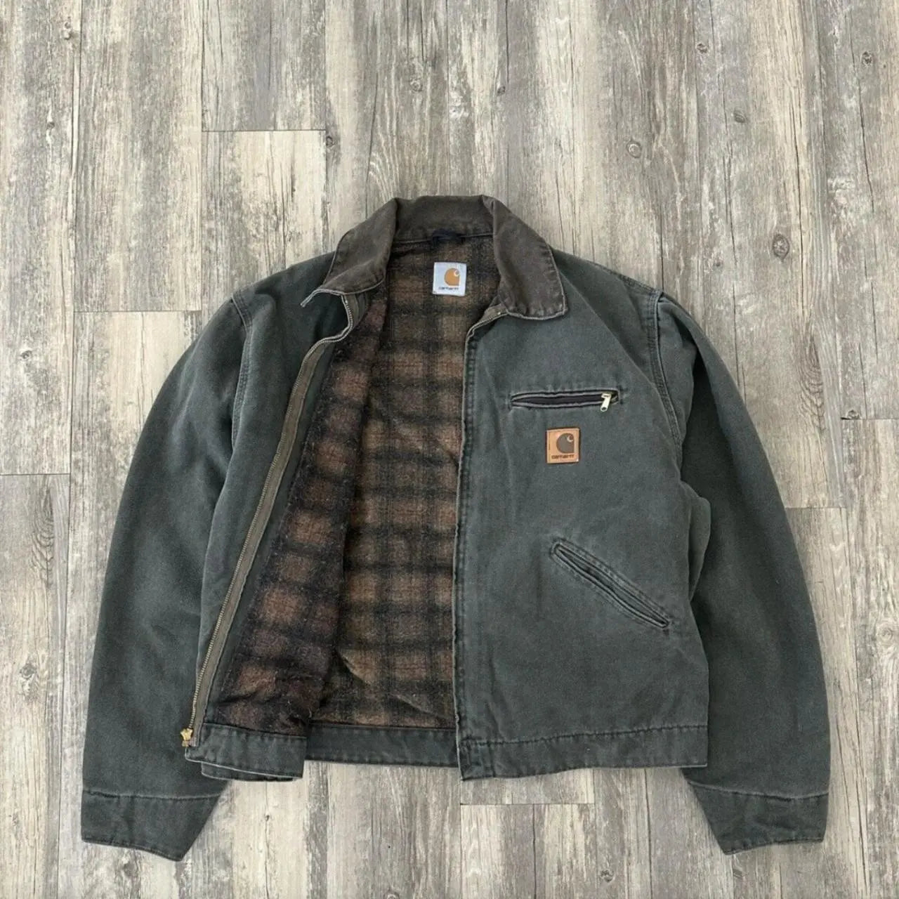 Vintage 90s Carhartt J97 MOS Detroit Jacket – Green & Brown