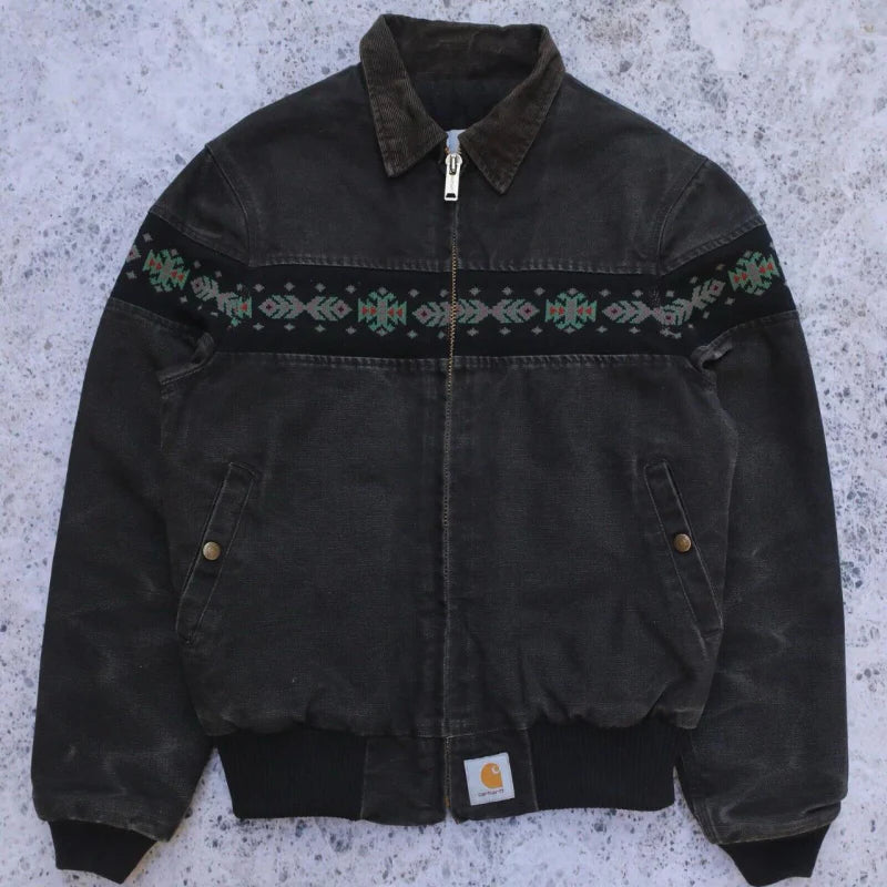 Vintage Carhartt JQ0405 Black Aztec Jacket