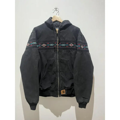 Vintage Carhartt Men’s Black and Grey Jacket – Size Medium