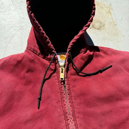 Vintage Carhartt J68 Hooded Work Jacket – Red