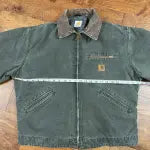 Vintage Carhartt Detroit Jacket J97 – MOSS Green & Brown (Medium) 🔥